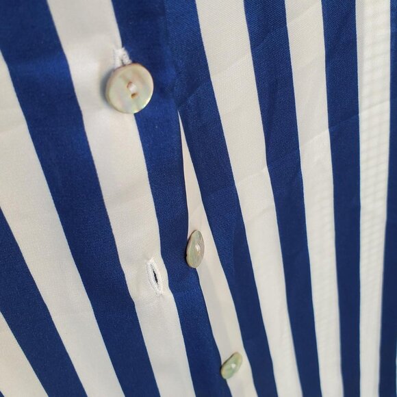 Zara Blue and White Striped Button Down Shirt - Picture 6 of 7